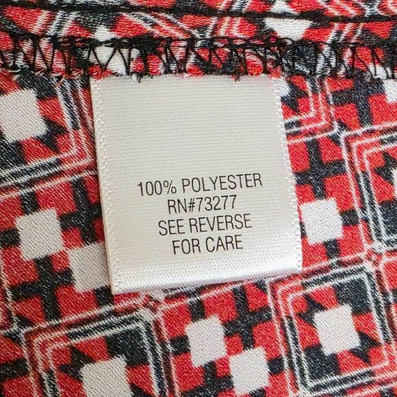 Dana Buchman Red Geometric Sleeveless Blouse Women’s M - Picture 6 of 7